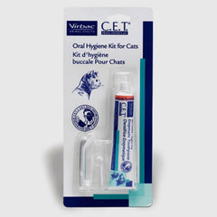 Virbac C.E.T. cat oral hygiene kit with seafood toothpaste and brush for fresher breath