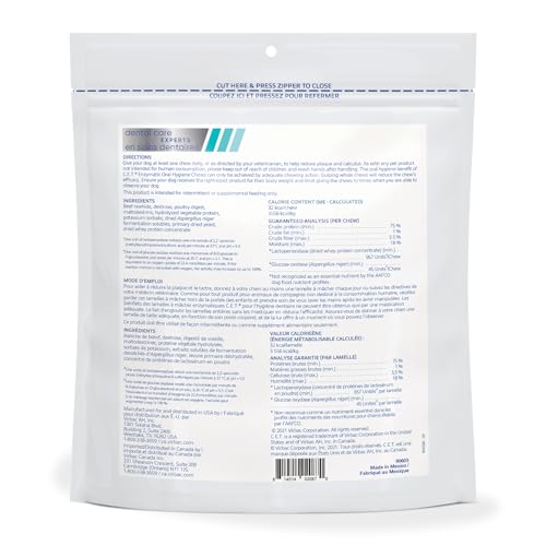 Virbac C.E.T. enzymatic chews dog-chewing action supports tartar control