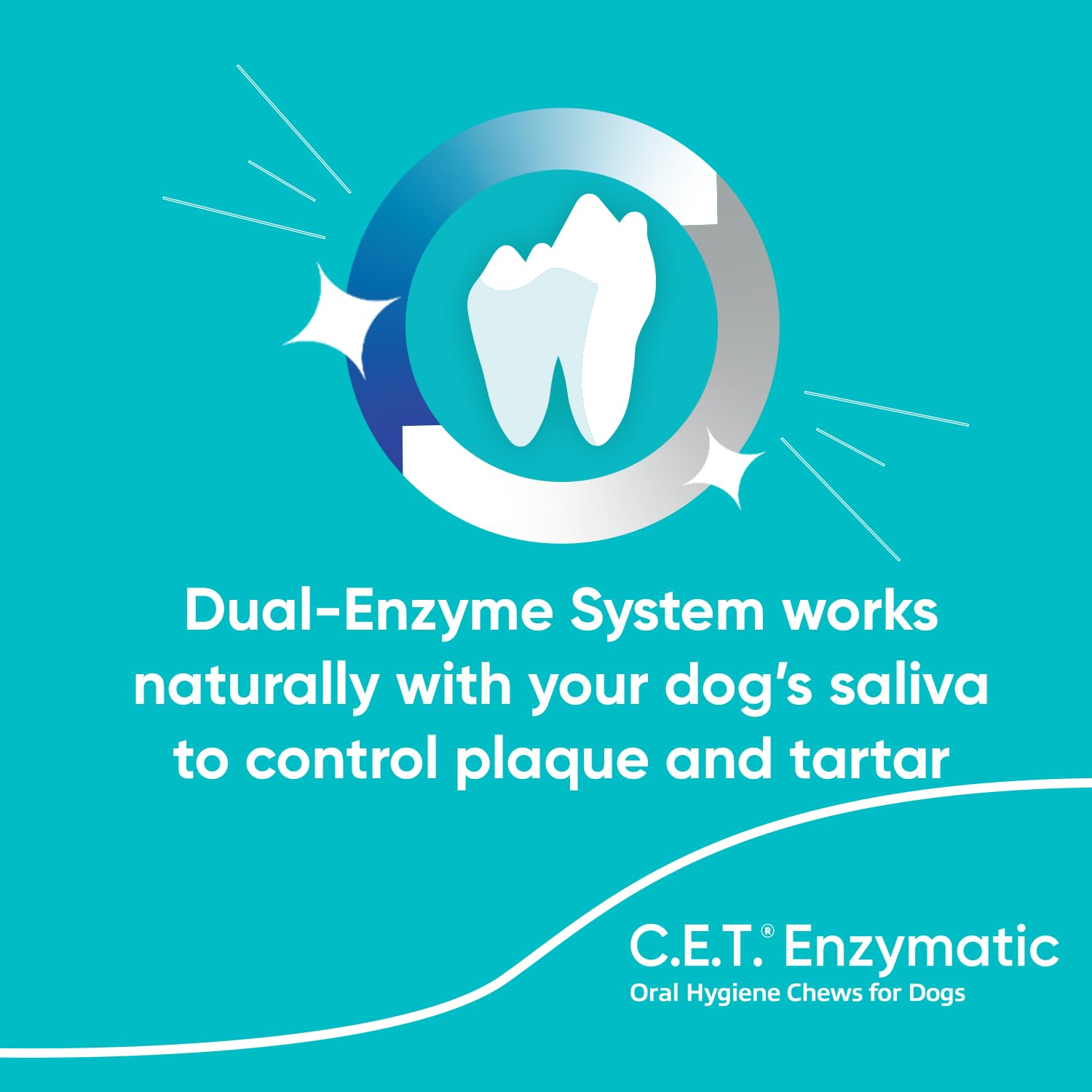Virbac C.E.T. enzymatic chews poultry-flavor entices dogs for fresher breath