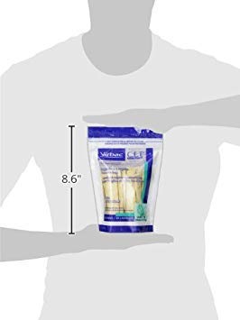 Small dog enjoys beef-flavor chews with savory texture.