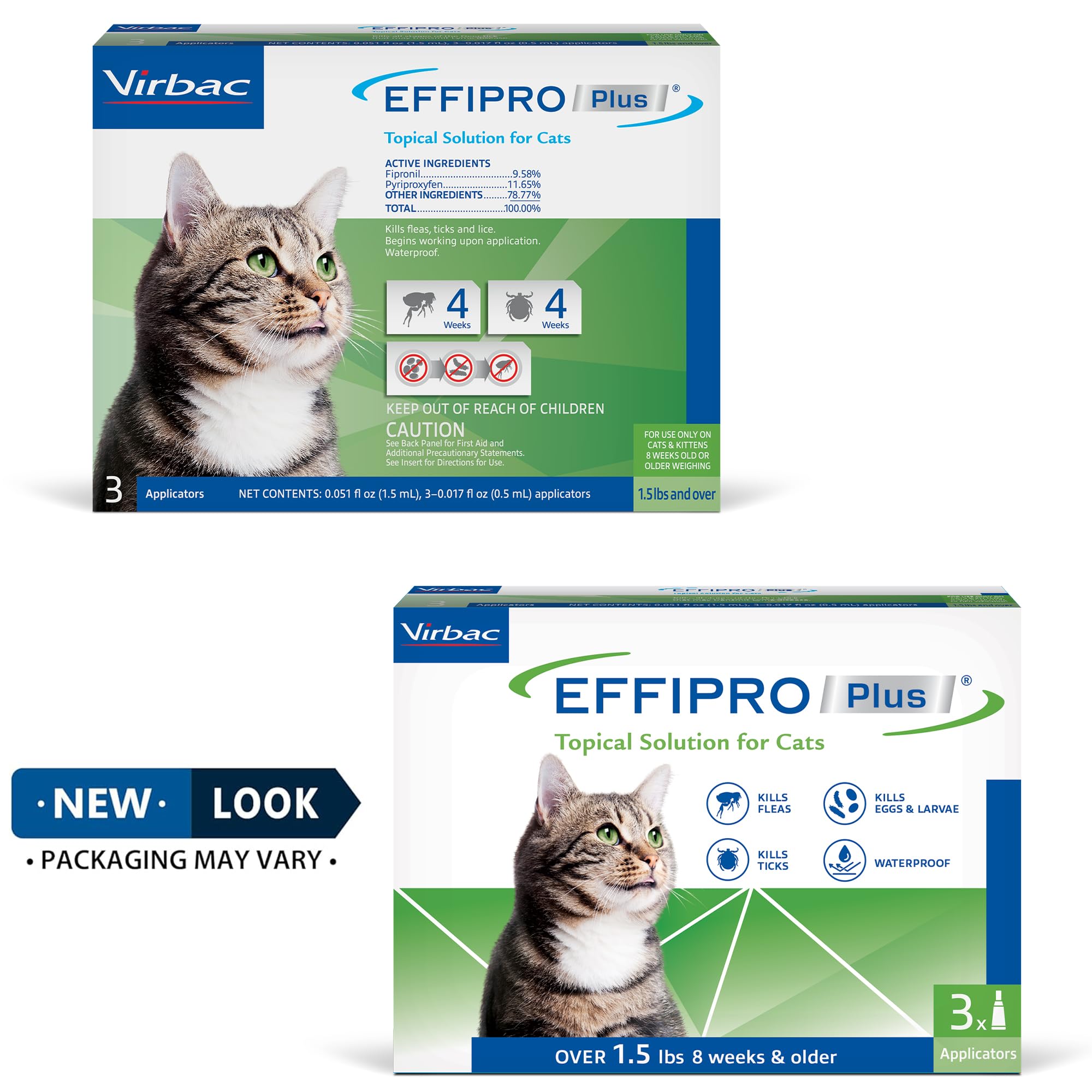 Virbac Effipro Plus drops ready for easy cat application.