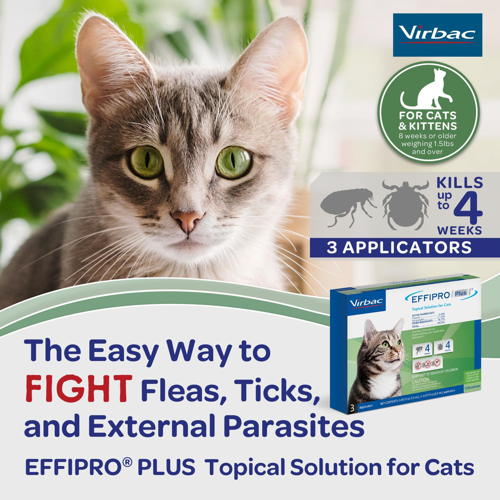 Virbac Effipro Plus waterproof application on cat fur.