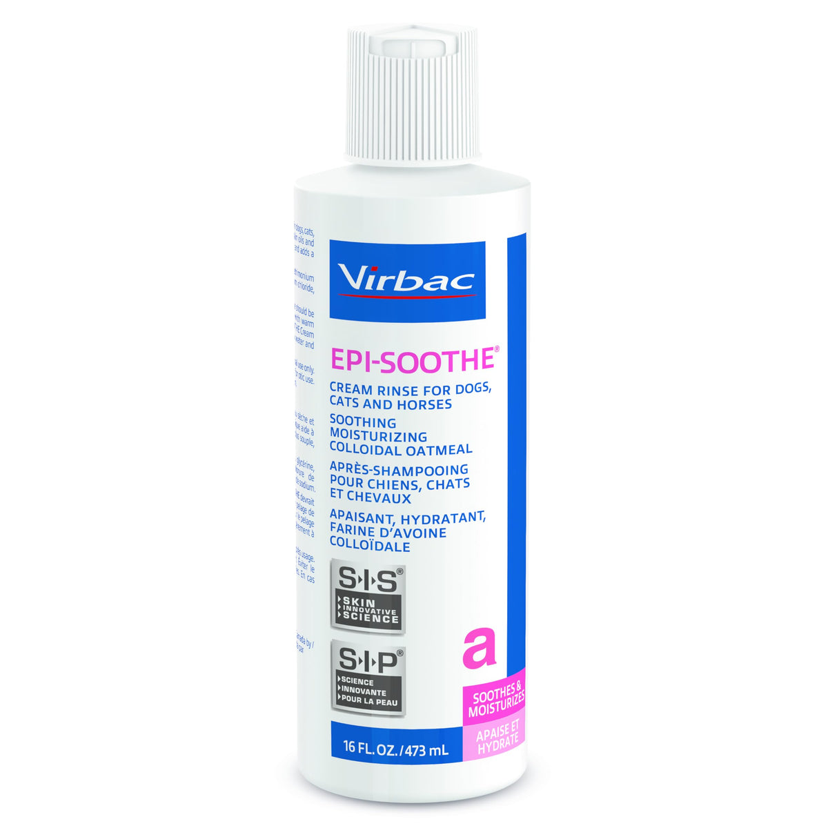 Virbac Epi-Soothe Cream Rinse bottle 16oz boosts coat moisture and manageability