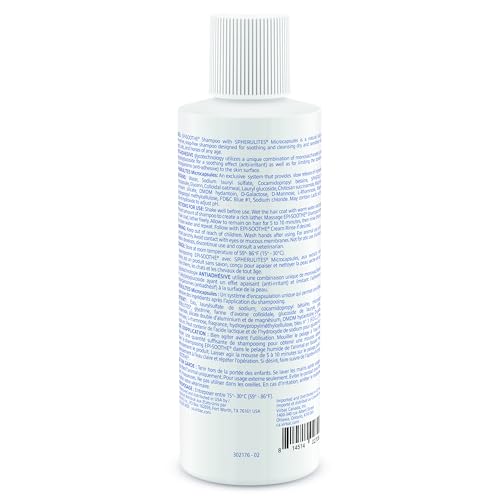 Virbac Epi-Soothe lather application for soothing wash on dry skin.