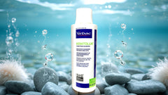 Virbac Keratolux patient application demonstrates gentle use on a pet coat