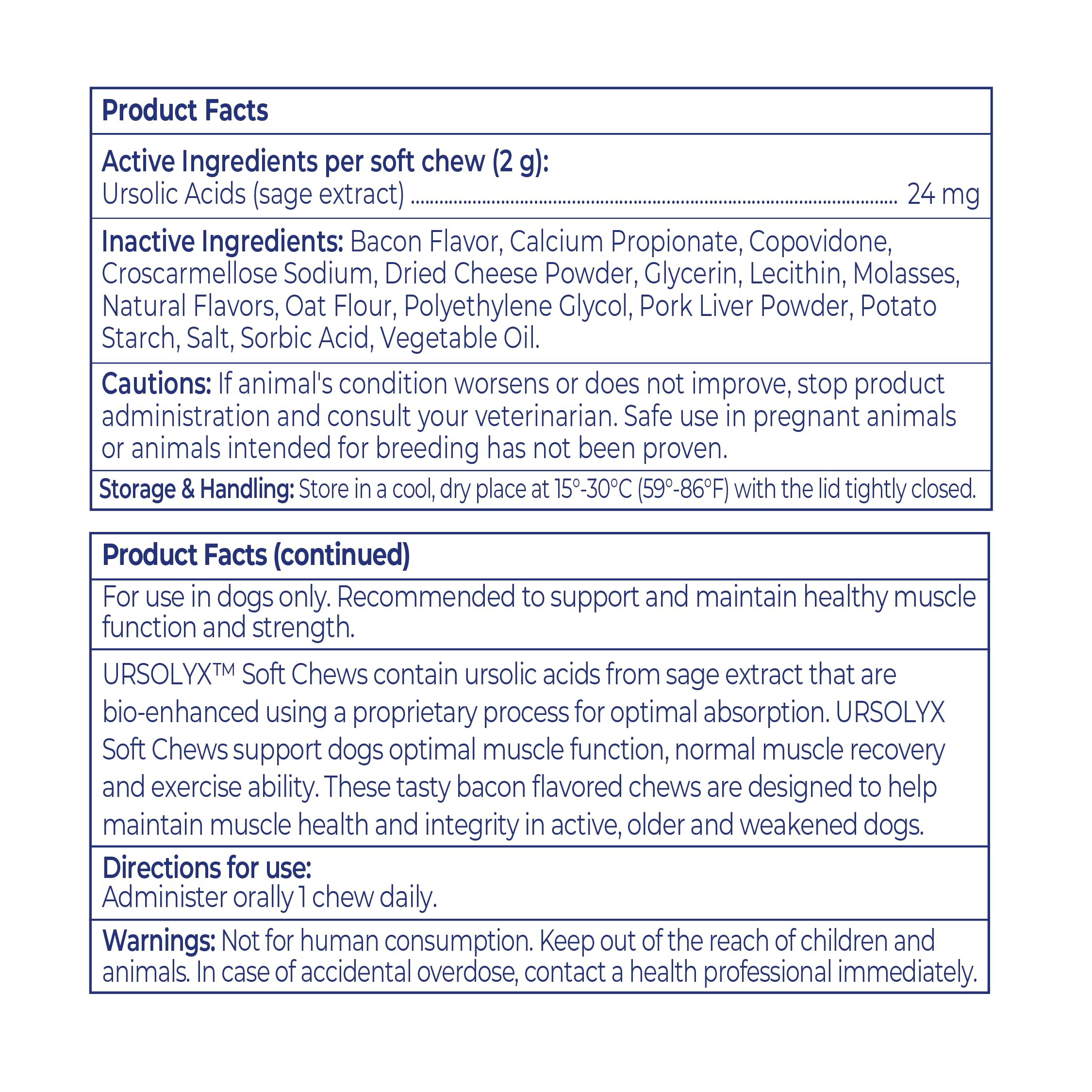 Virbac URSOLYX Soft Chews supporting active recovery after exercise for dogs.