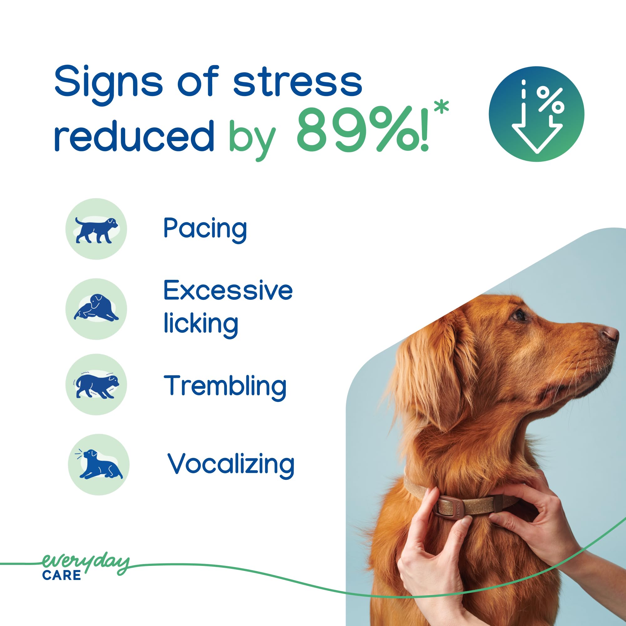 Virbac ZENIDOG collar close-up emblem showing discreet anxiety relief.