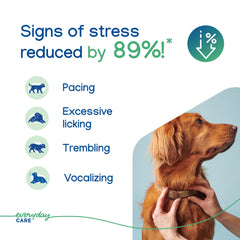 Virbac ZENIDOG collar close-up emblem showing discreet anxiety relief.