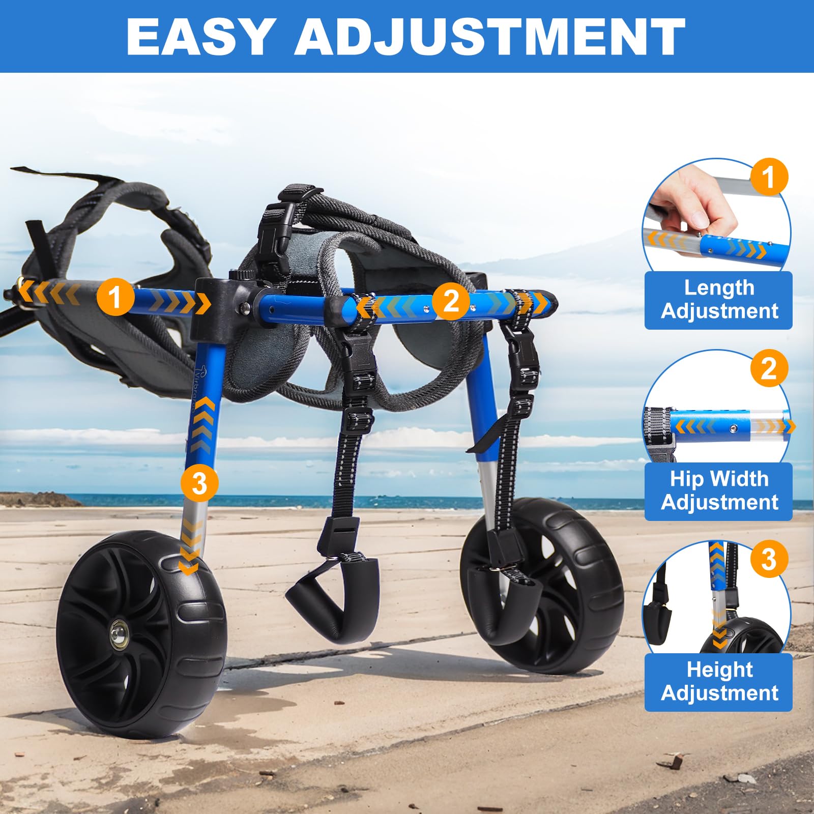 Virbraroo soft skin-friendly harness minimizes rubbing for comfortable wear.