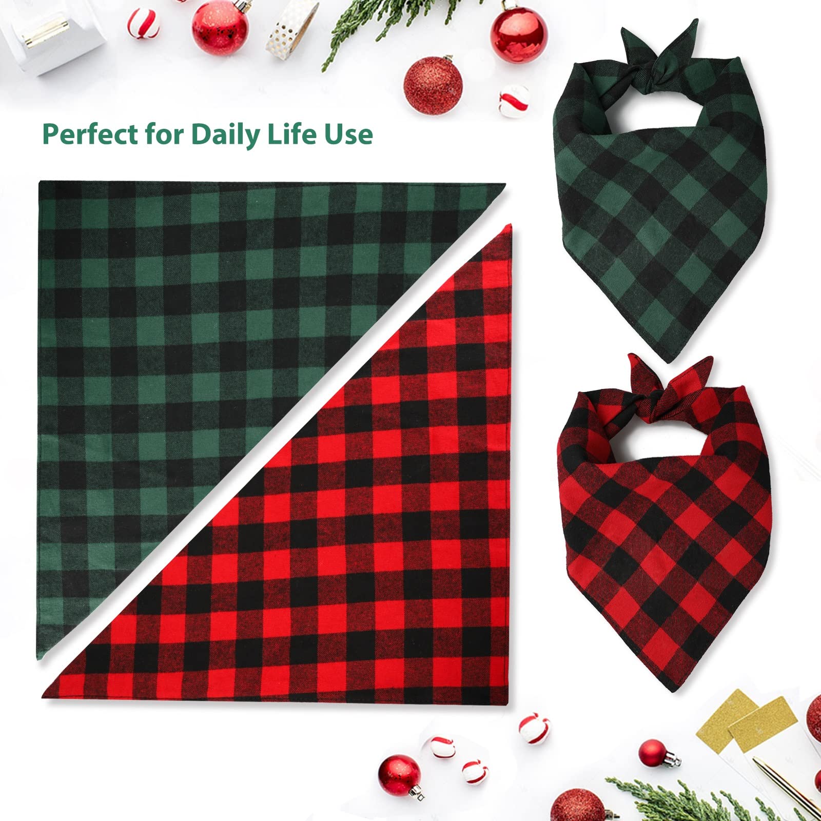 Viretec dog bandana triangle adjustable size close-up, easy on for all breeds