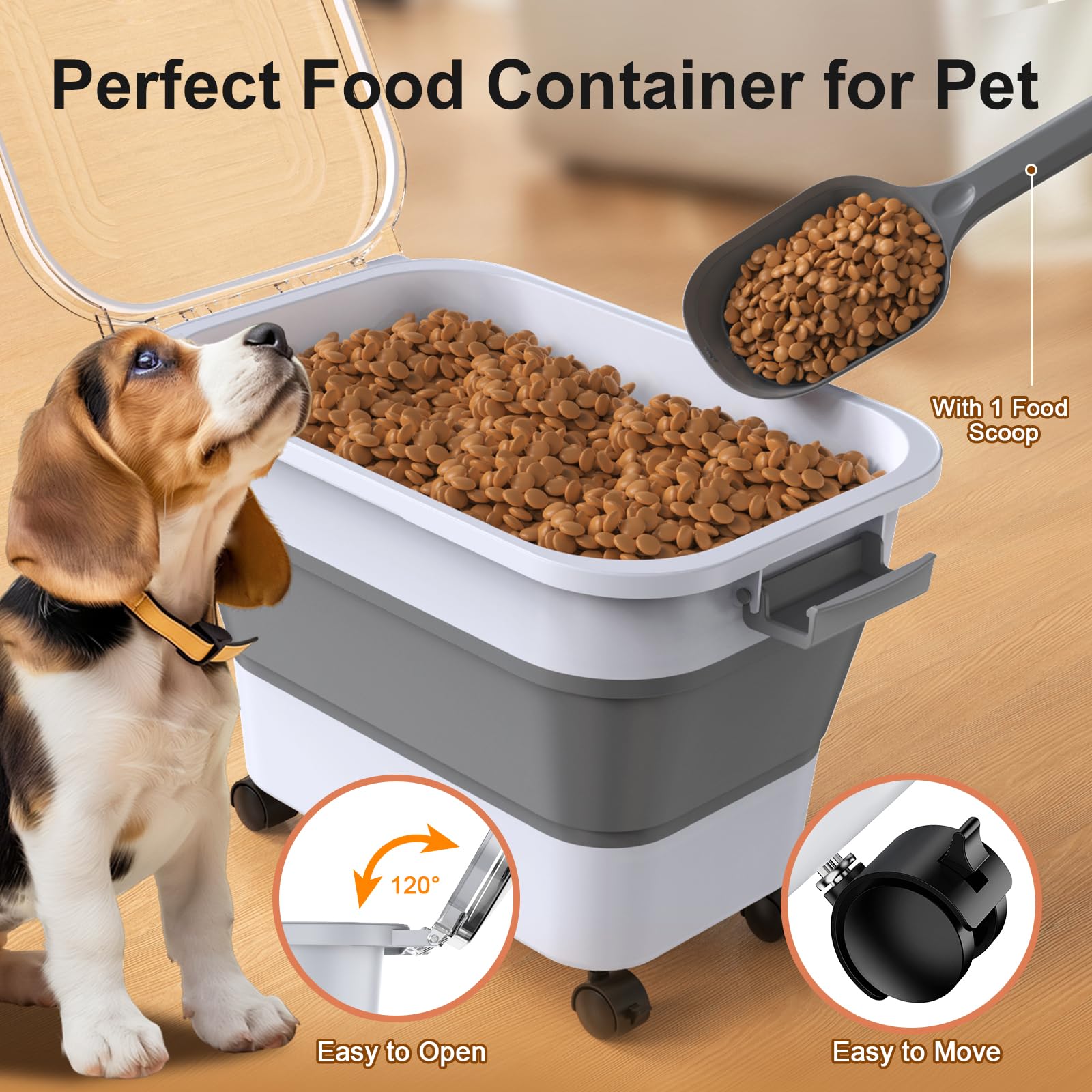 Viretec dog food container with airtight seals keeps food fresh and pests out.
