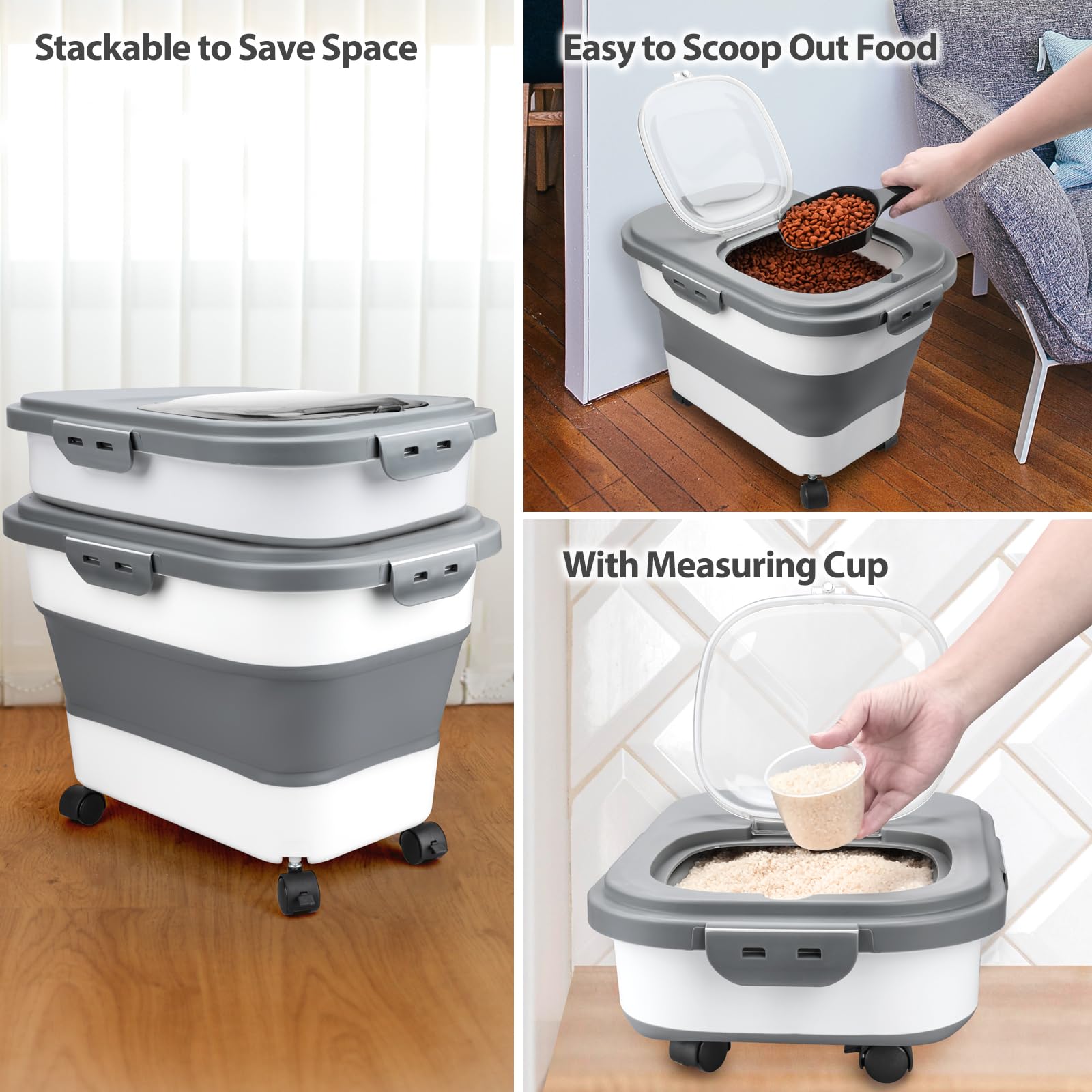 Viretec collapsible storage saves space when food is low