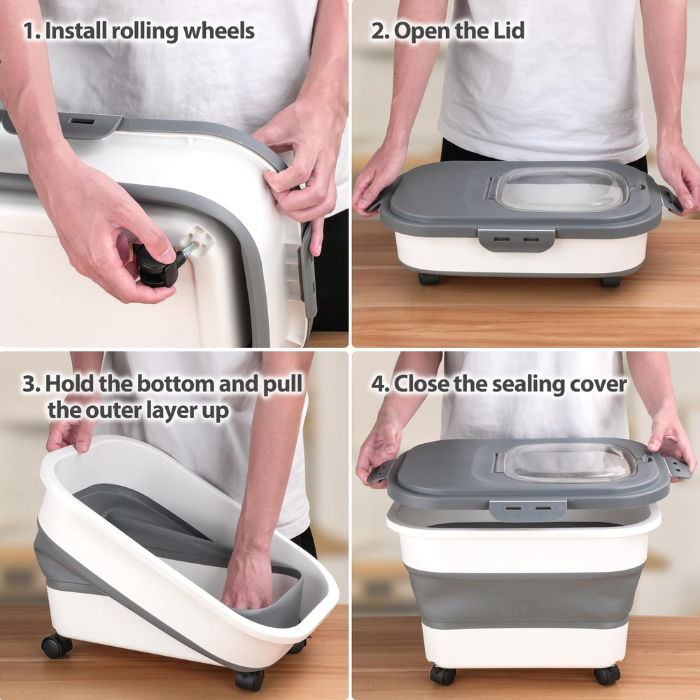 Viretec dog food container doubles as multiuse storage for rice, flour, and more