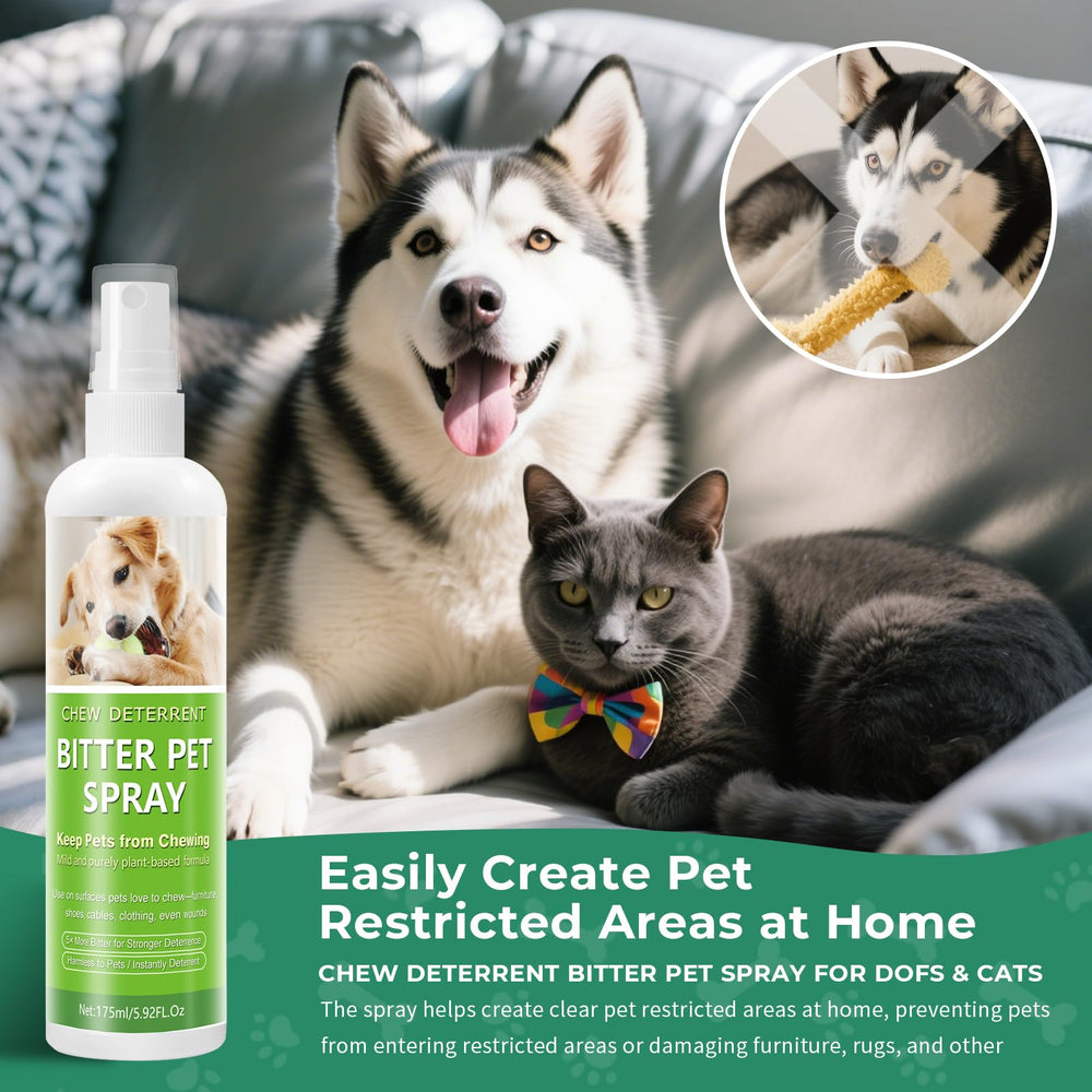 Virmate No Chew Spray protects plants and drapes from chewing.