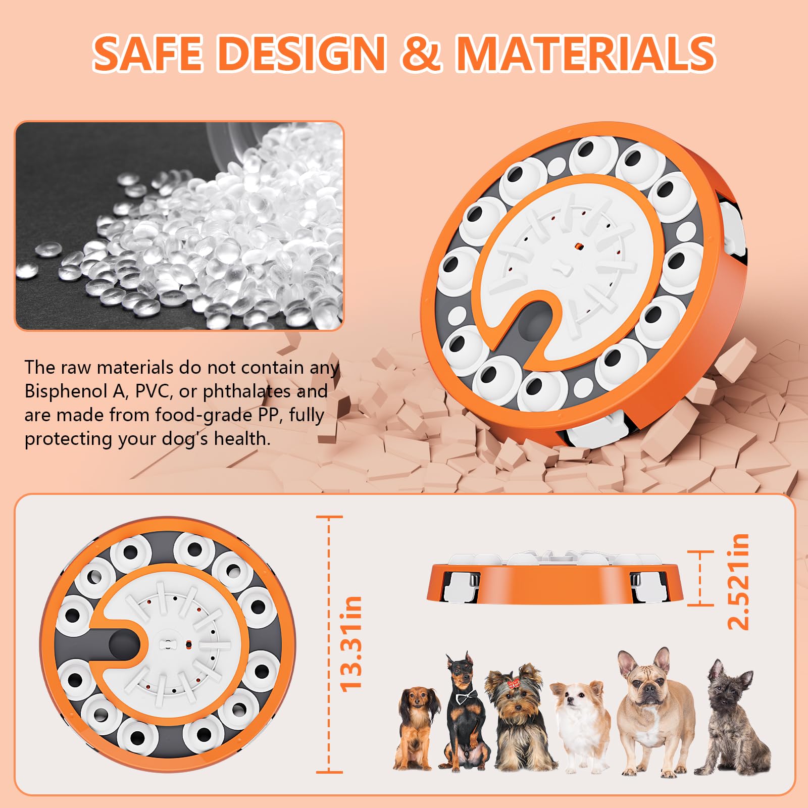 Virtulance dog puzzle toy level3 non-slip-base keeps play stable on floors.