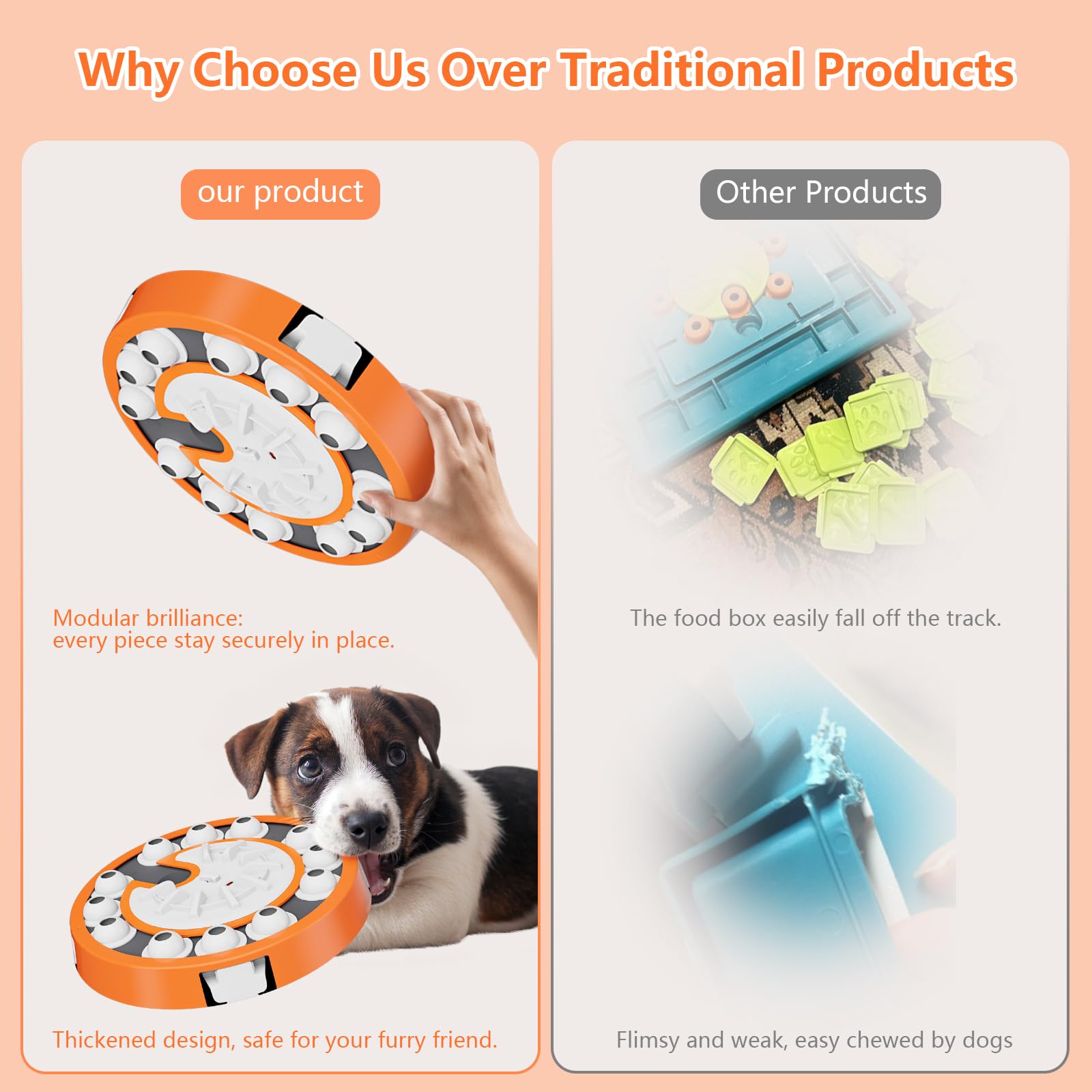 Virtulance dog puzzle toy level3 puppy-to-senior-friendly design suits growing minds.