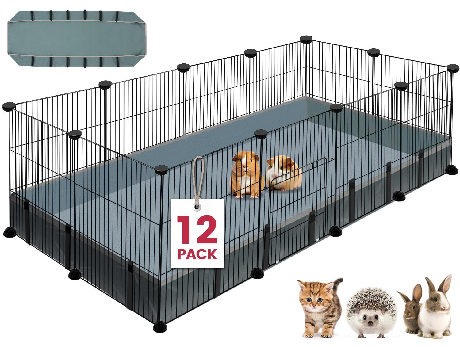 VISCOO 12-panels playpen assembly shows a sturdy modular setup for versatile spaces.