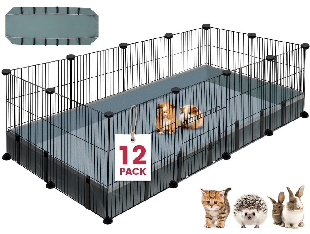 VISCOO 12-panels playpen assembly shows a sturdy modular setup for versatile spaces.