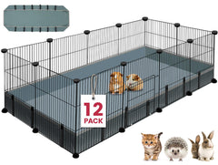 VISCOO 12-panels playpen assembly shows a sturdy modular setup for versatile spaces.