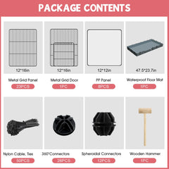 VISCOO playpen front view highlights roomy interior for small pets