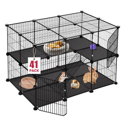 VISCOO 41-panels playpen assembly closeup showing sturdy coated steel and secure connectors.