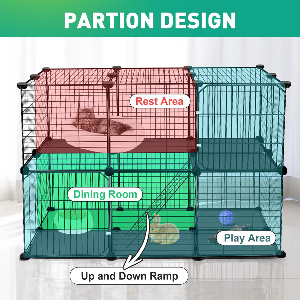 VISCOO 41-panels playpen top view highlighting two-door access for easy entry.