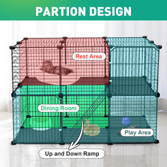 VISCOO 41-panels playpen top view highlighting two-door access for easy entry.