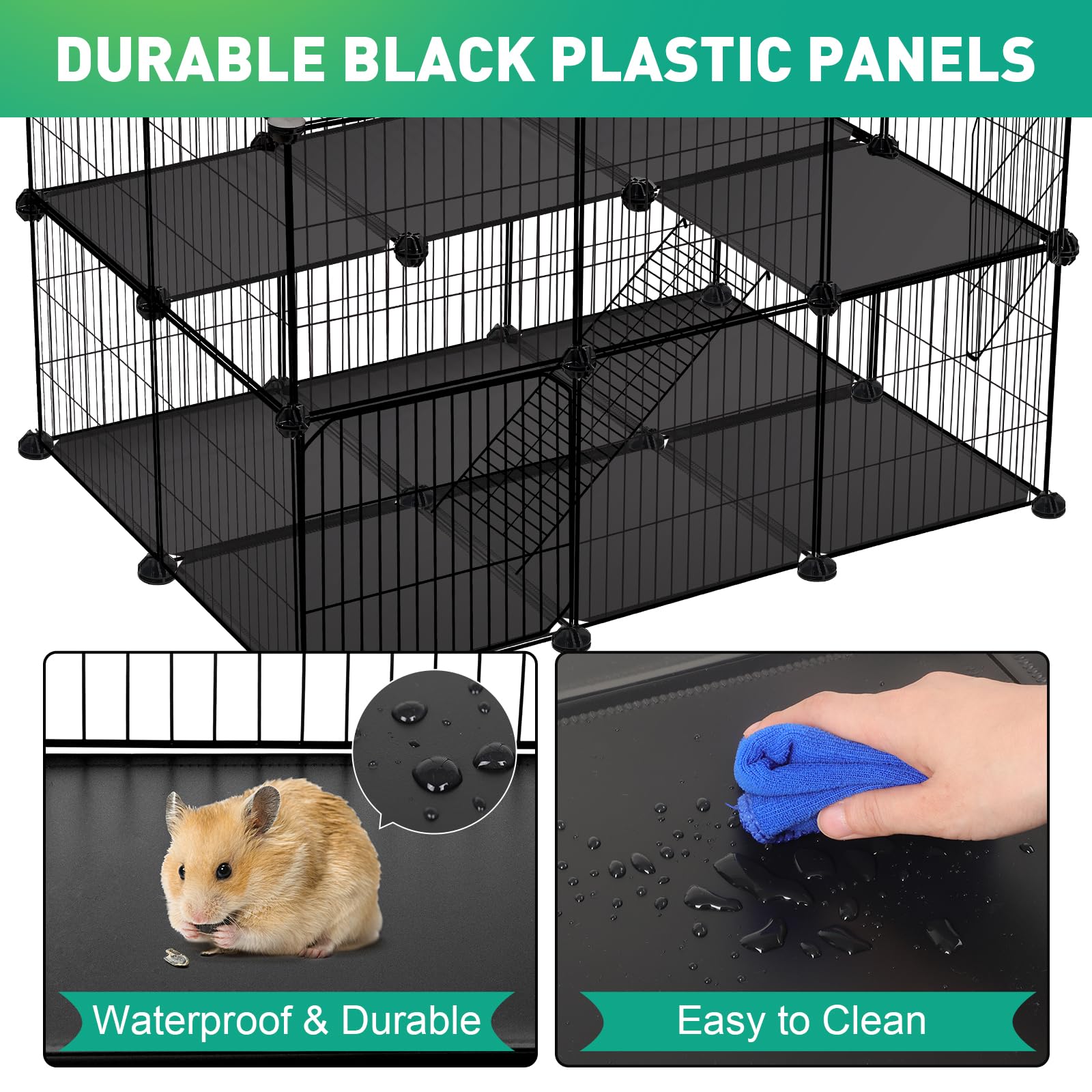 VISCOO 41-panels playpen waterproof panels protect floors and simplify cleanup.