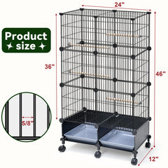 VISCOO 46-Inch Bird Cage side view emphasizes stability for safe outdoor sunshine.