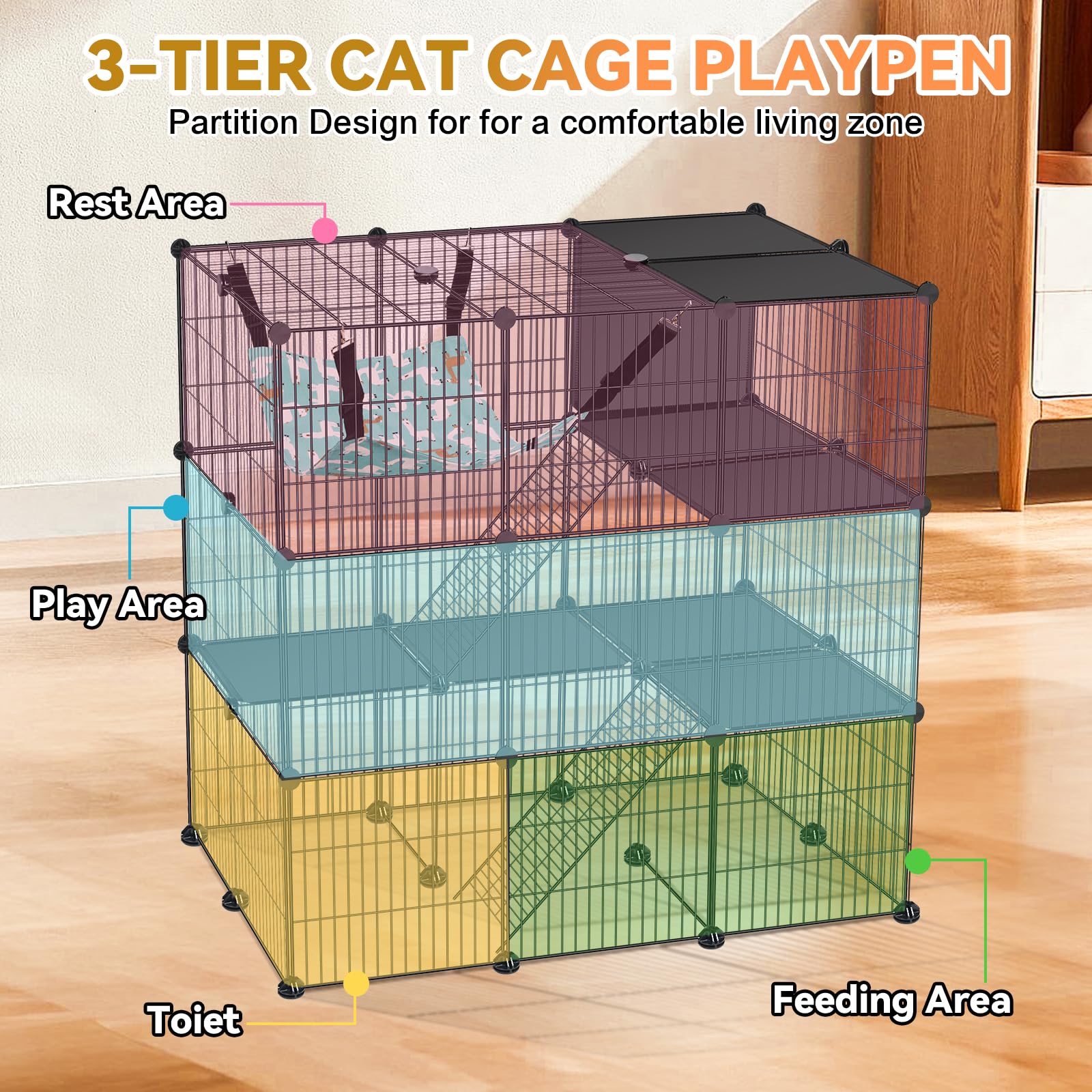 VISCOO cat cage 36x24x36 dimensions offer spacious indoor outdoor room for 1-3 cats