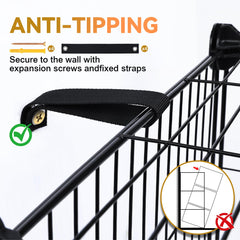 VISCOO cat cage 5-doors design enables easy access for feeding and cleaning