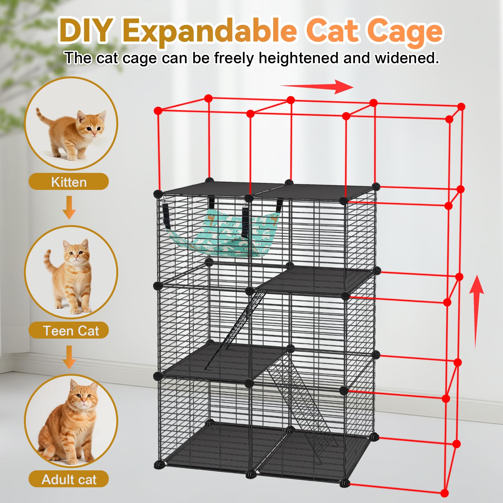 Viscoo cat cage assembly guide and tools for DIY setup.