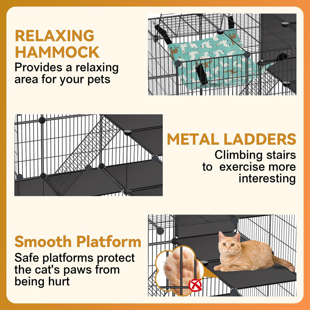 VISCOO cat cage included hammock enhances lounging and relaxation
