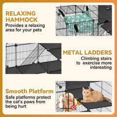 VISCOO cat cage included hammock enhances lounging and relaxation
