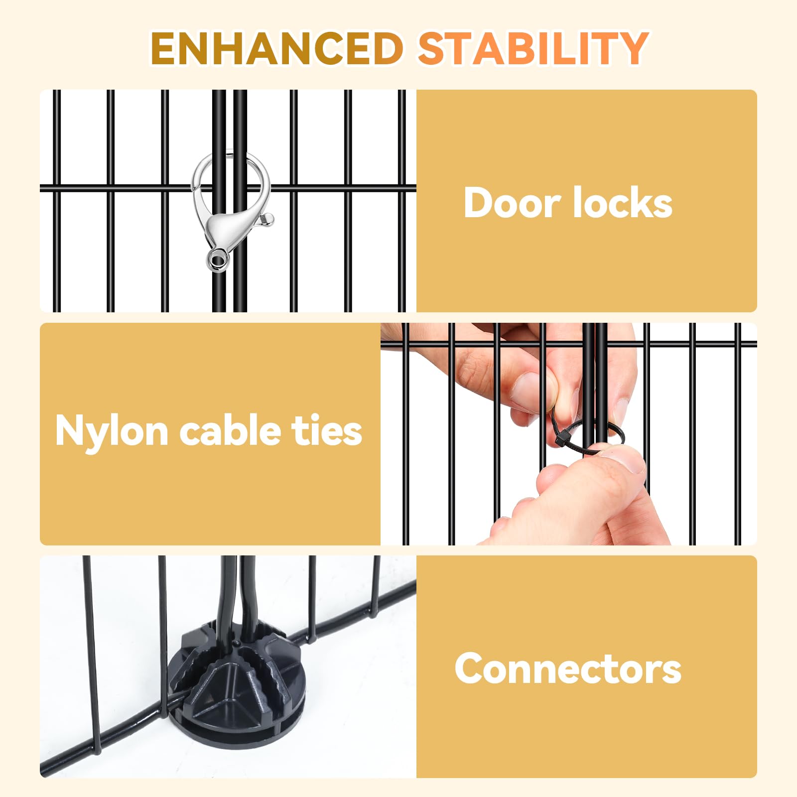 Viscoo cat cage-secure-door-locks illustrate improved containment during outdoor play sessions.