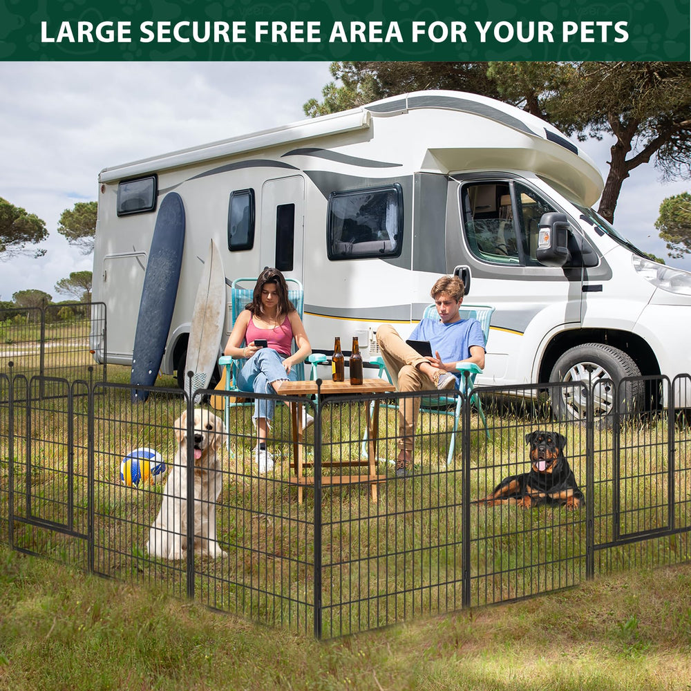 VISCOO dog playpen gate provides smooth access for pets