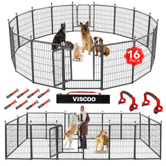 VISCOO dog playpen outdoor 16 panels create a spacious yard play area