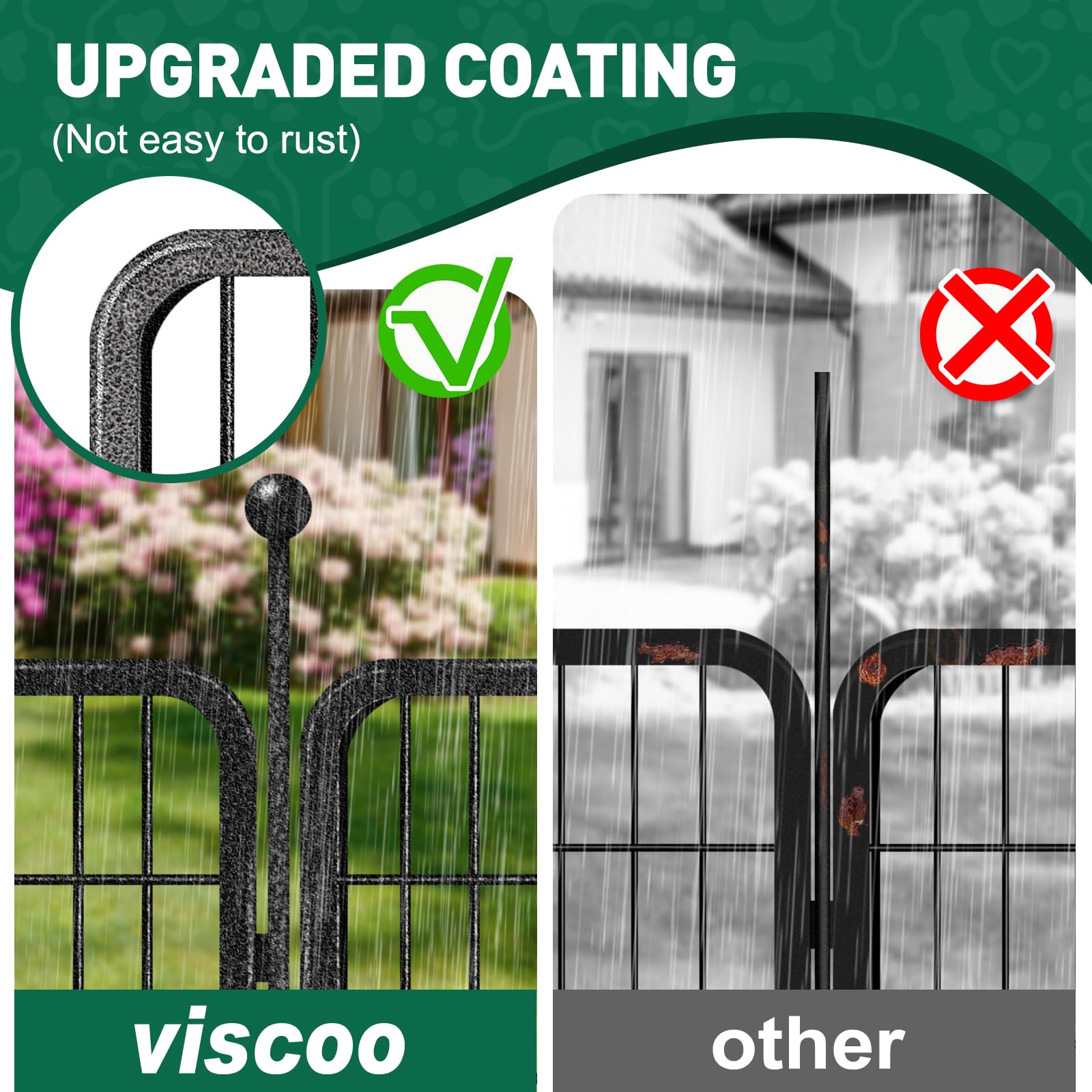 Viscoo rust-resistant metal pen keeps shape during outdoor yard sessions.