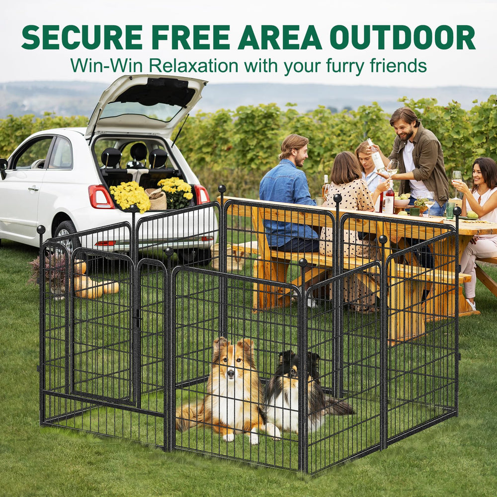 Viscoo dog playpen with door panel offers easy access for quick breaks.