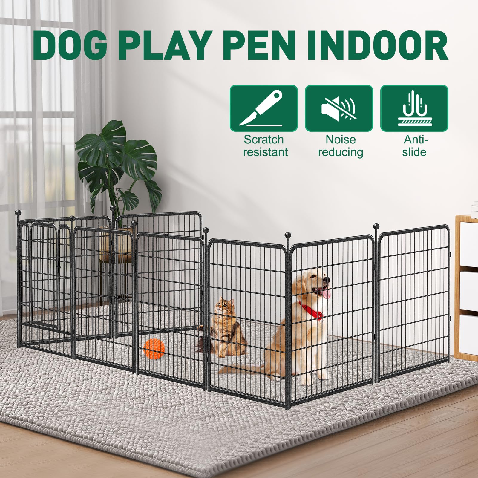 Viscoo metal dog pen sturdy design resists rust for long outdoor use.