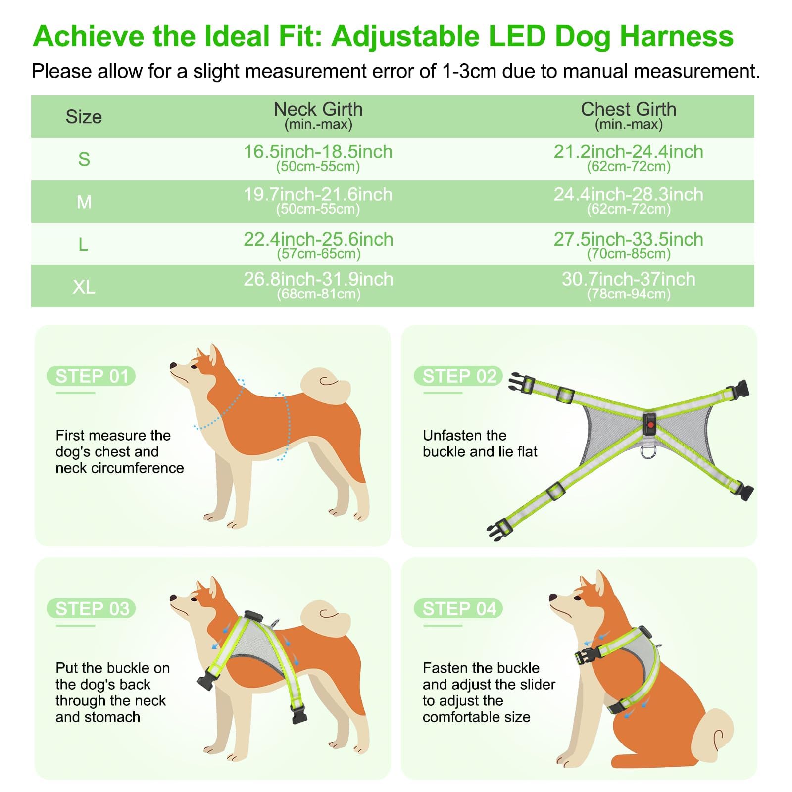 Visinite harness in use for night walking and enhanced visibility.