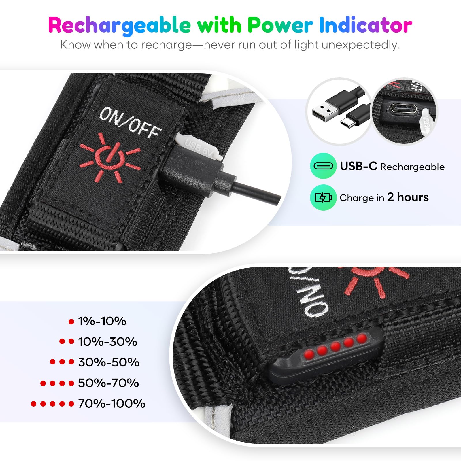 Visinite Light Up Dog Harness with adjustable no-pull fit keeps small dogs secure