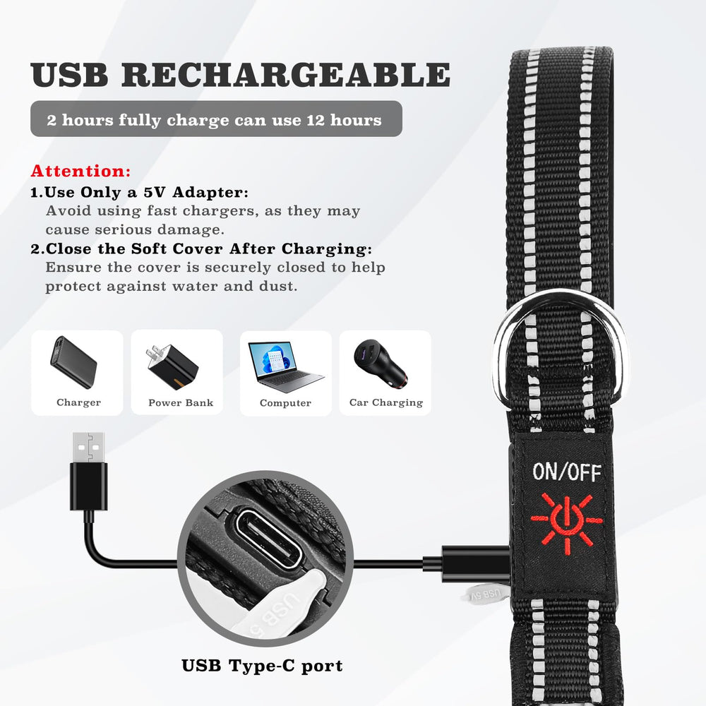 Visinite padded-handle night-walking leash offers a comfortable grip