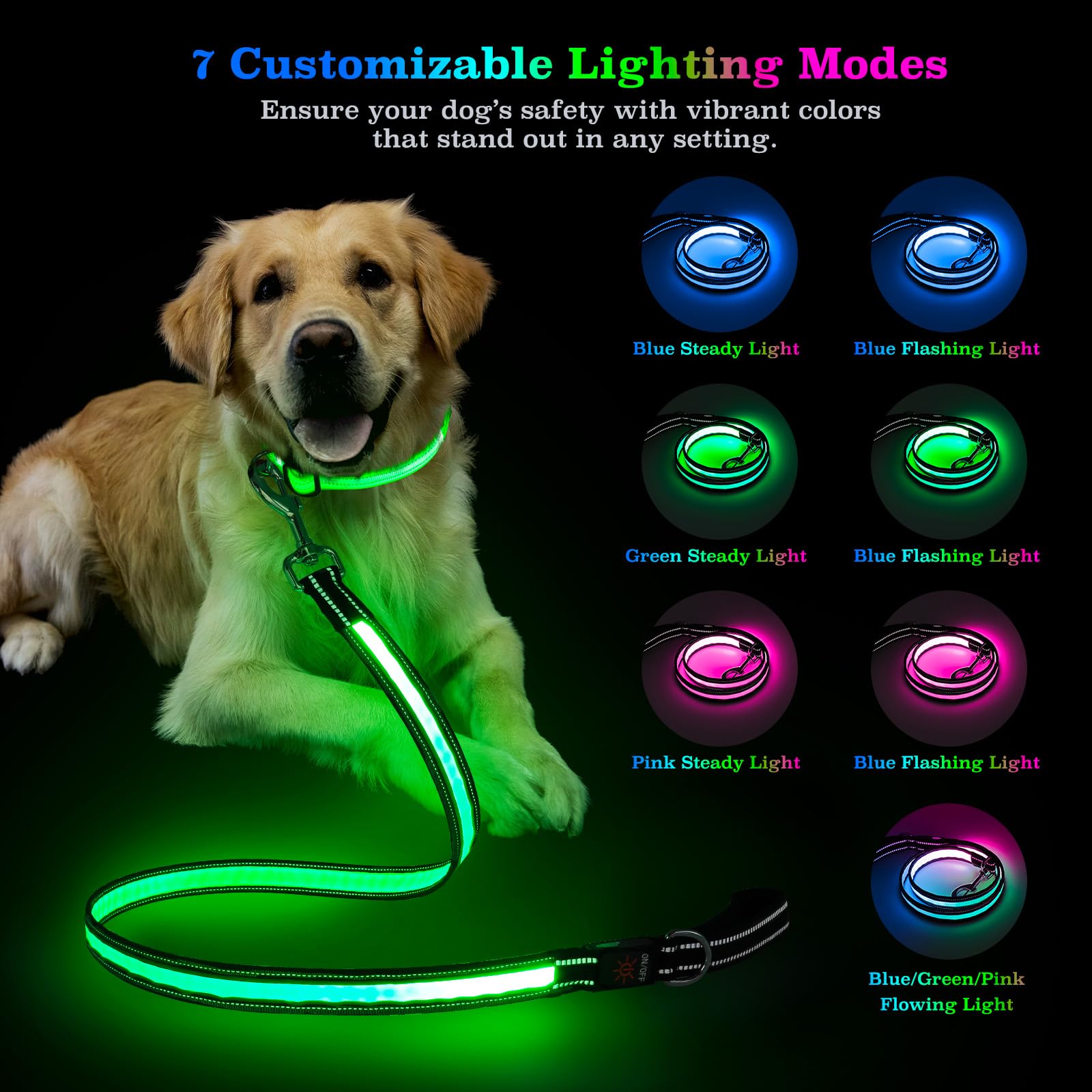 Visinite tangle-free safety buckle dog leash reduces tangling during activity