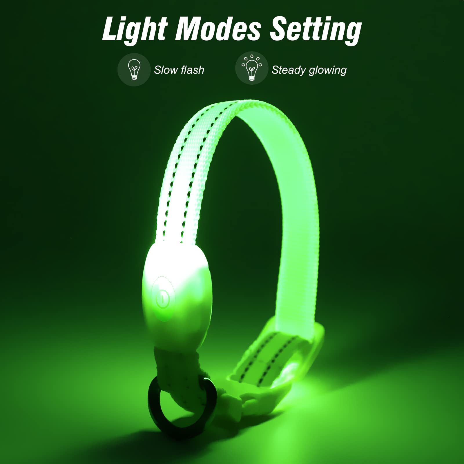Visinite USB-rechargeable LED collar charges quickly via USB for on-the-go use