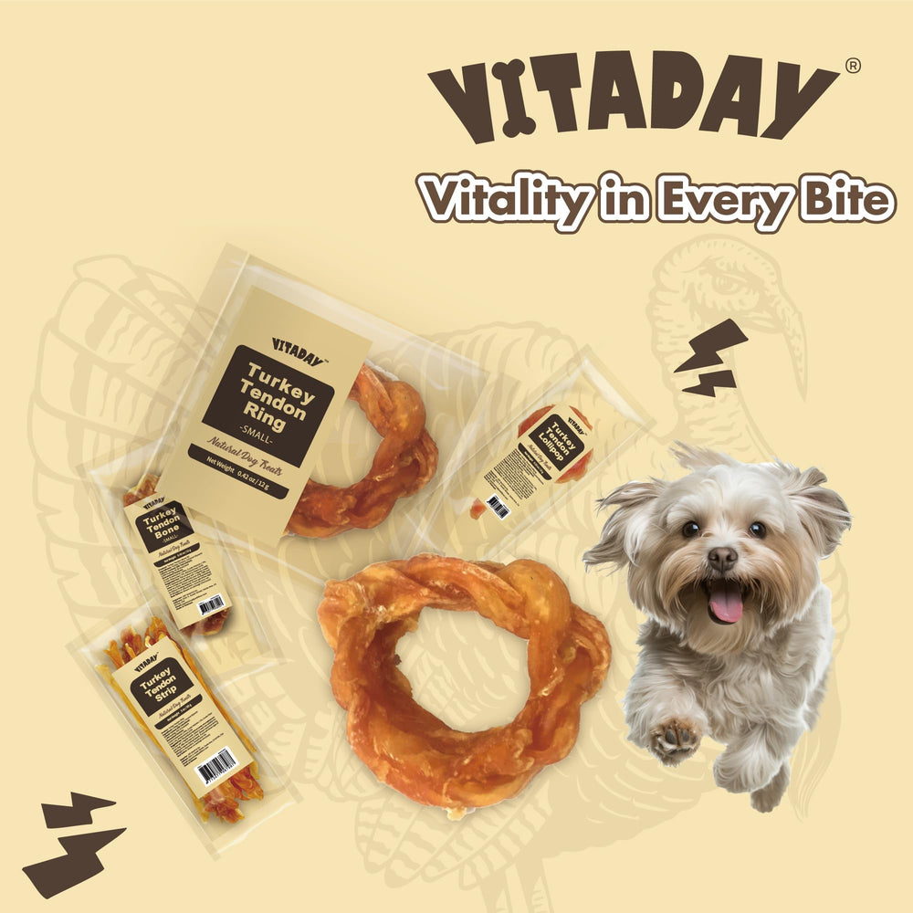 VITADAY turkey tendons for puppies and seniors: versatile chews for all life stages