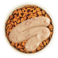 Vitakraft Lick 'n' Lap hand-feeding moment highlighting interactive squeeze tube.