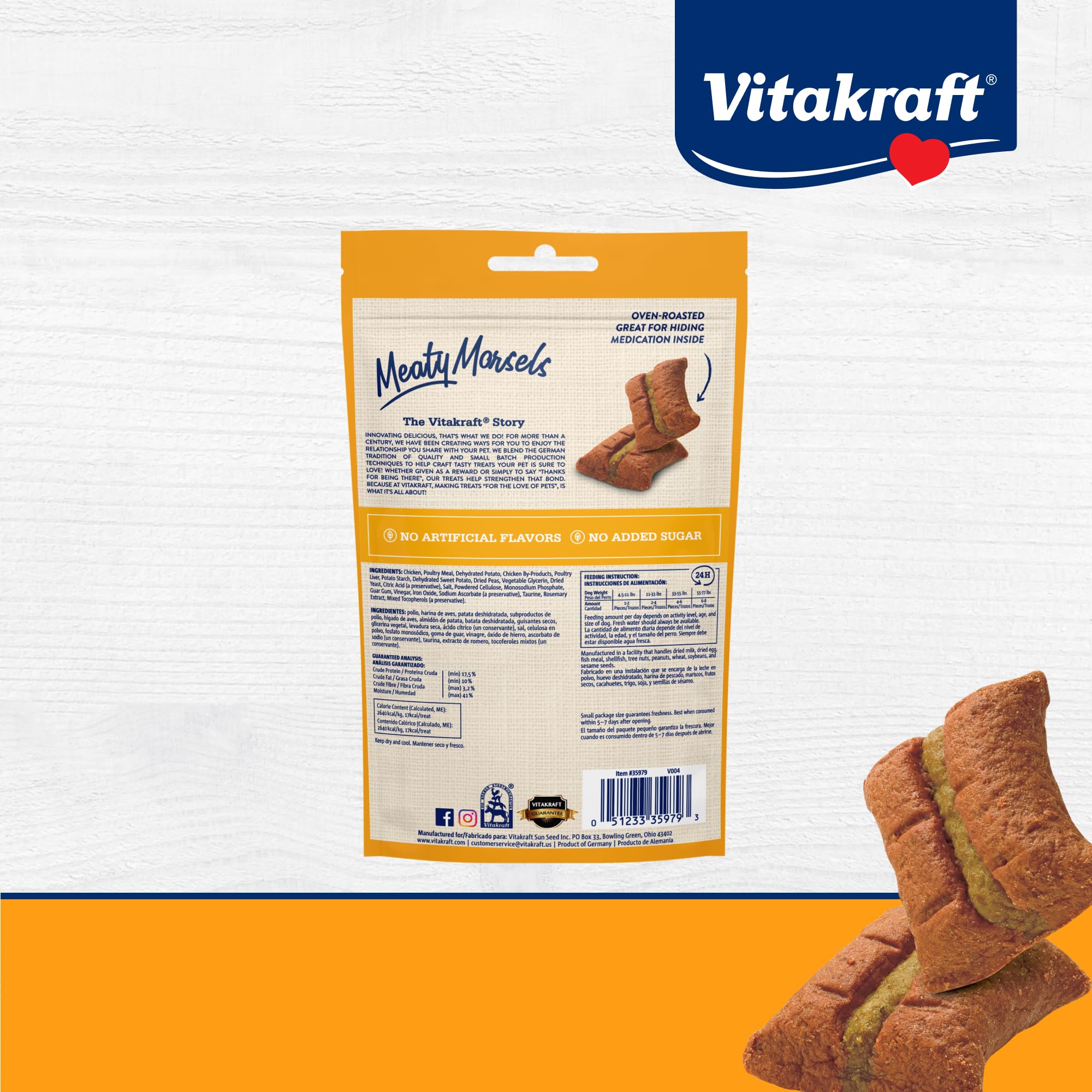 Vitakraft Meaty Morsels senior-friendly texture shown with older dog