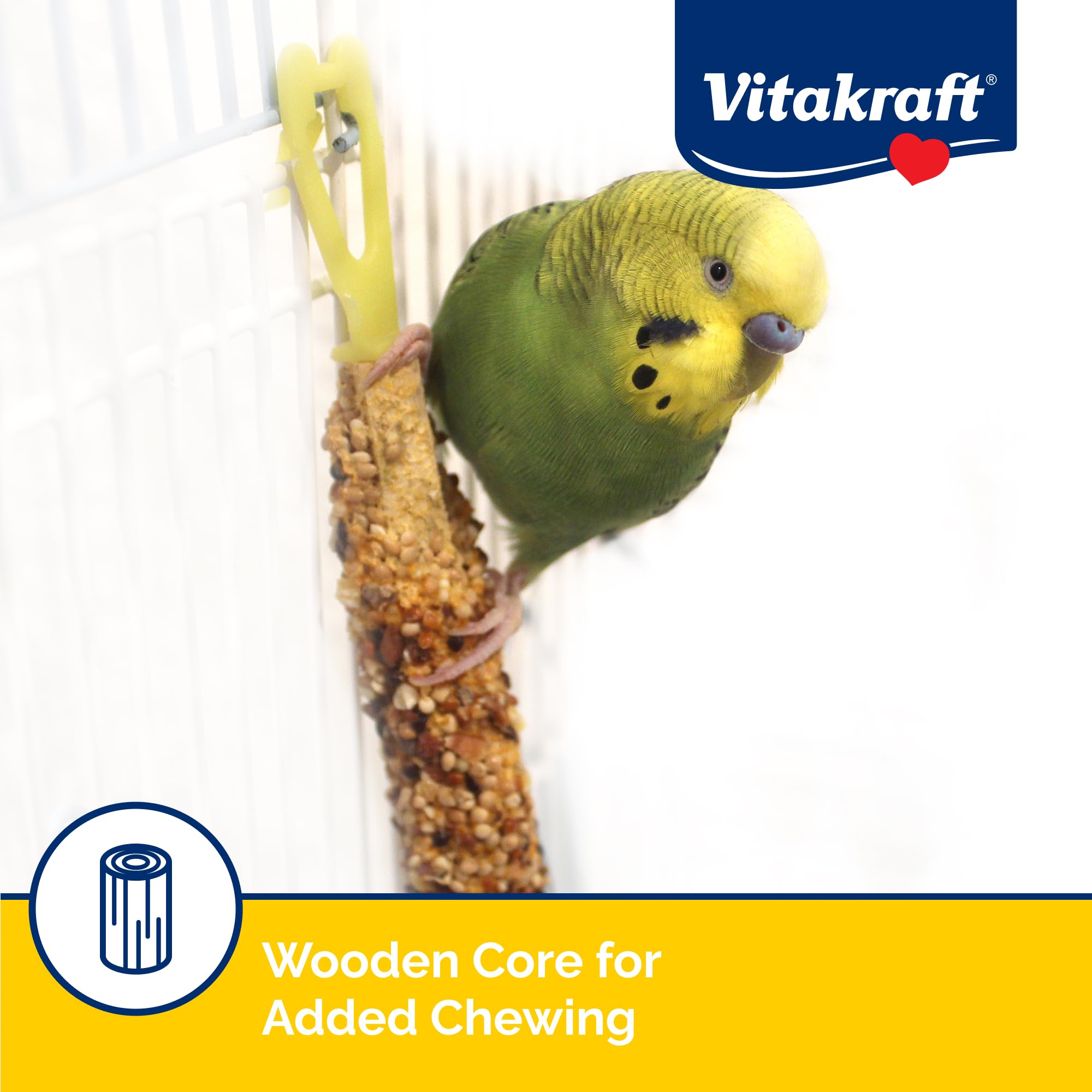 Vitakraft parakeet treat stick clip holder for easy cage attachment