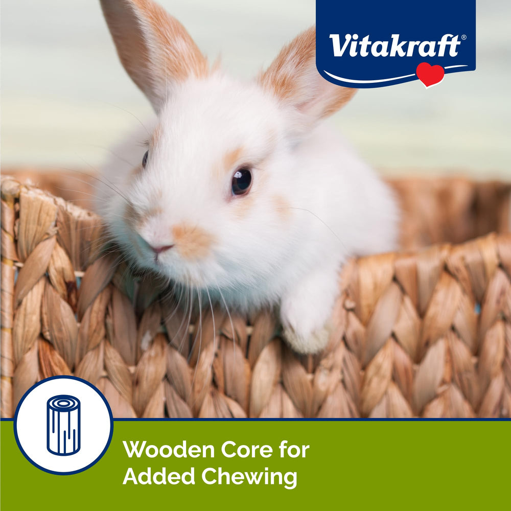 Vitakraft Rabbit Treat Stick apricot-cherry flavor entices natural foraging in rabbits.